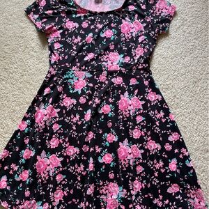 Floral Black and Pink Dress